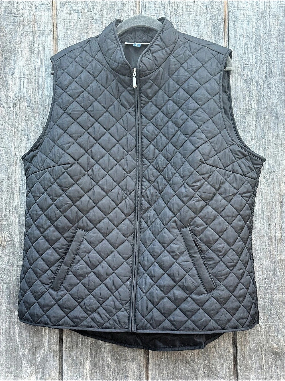 Karen Scott Woman’s Sport Diamond Quilting Full Zip Vest in Black  Size XL